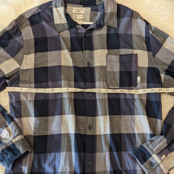Quiksilver - Mens XL - Plaid/Flannel - Blue long sleeve button up - Picture 4 of 4